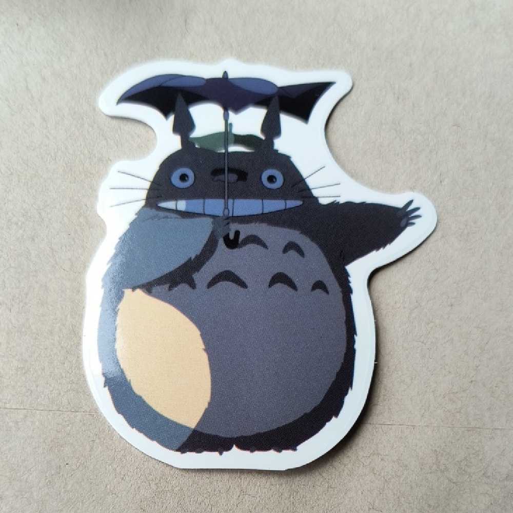 Totoro Character Sticker - Gray with Beige Belly. Studio Ghibli
